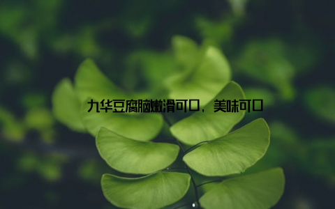 – 九华豆腐脑嫩滑可口, 美味可口